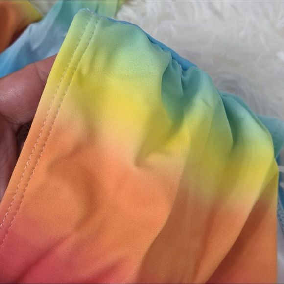 Summer sexy bikini print neon beach wear pool suim suit high waist tie multi col - Picture 5 of 6